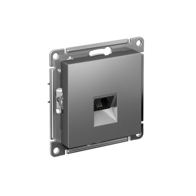 Розетка телефонная 1-м СП AtlasDesign RJ11 механизм сталь SE ATN000981