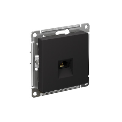 Розетка телефонная 1-м СП AtlasDesign RJ11 механизм карбон SE ATN001081