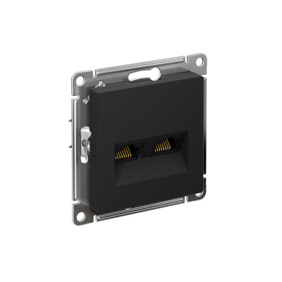 Розетка компьютерная 2-м AtlasDesign RJ45 кат.5E механизм карбон SE ATN001085