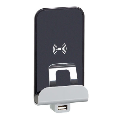 Устройство зарядное беспроводное Etika Qi 1А с дополнит. разъемом USB A 5В 2.4А бел. IEK 672237