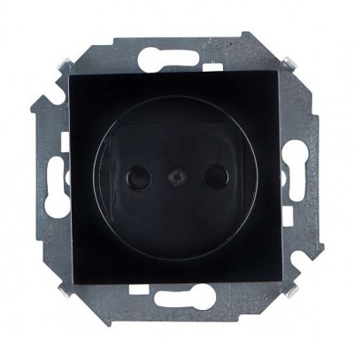 Механизм розетки 1-м СП Simon15 16А IP20 без заземл. черн. Simon 1591431-032