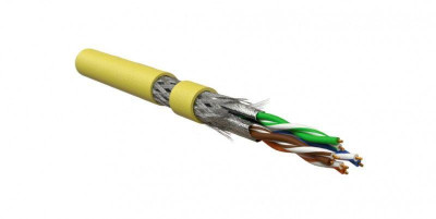 Кабель S/FTP кат.7 4х2х26 AWG многопров. жилы patch PVC ISFTP4-C7-P26/7-PVC-YL для сетей Industrial Ethernet желт. (уп.500м) Hyperline 444011