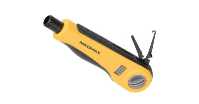 Инструмент для заделки витой пары ударного типа 2 уровня регулировки силы удара крепление Twist-Lock без ножа в комплекте NIKOMAX NMC-3640R