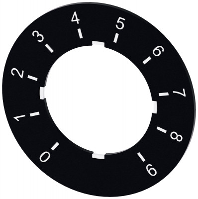 Табличка маркировочная для потенциометра надпись бел. с маркировкой: от 0 до 9 черн. Siemens 3SU19000BG160RT0