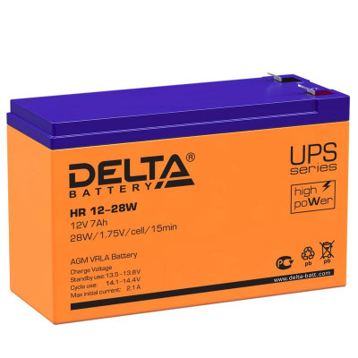 Аккумулятор UPS 12В 7А.ч Delta HR 12-28 W
