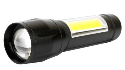 Фонарь аккумуляторный E1337 XPE + COB LED 3Вт 3 режима аккум. 3.7В черн. (бокс) Ultraflash 14269
