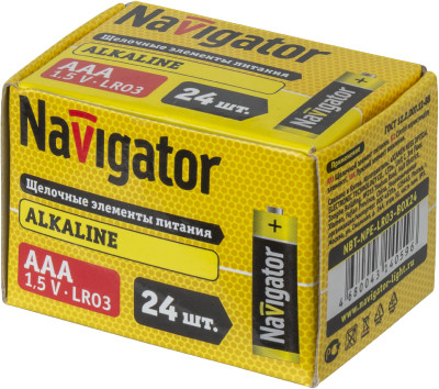 Элемент питания алкалиновый AAA/LR03 14 059 NBT-NPE-LR03-BOX24 (уп.24шт) Navigator 14059