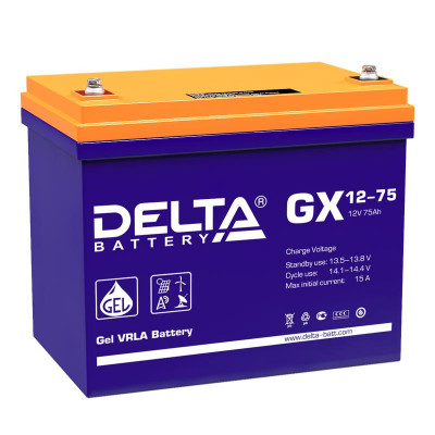 Аккумулятор 12В 75А.ч GX 12-75 Delta 4614010170022