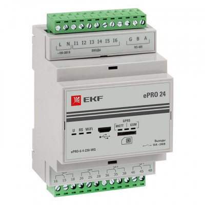 Контроллер базовый ePRO удаленного управления 6вх/4вых 230В WiFi GSM PROxima EKF ePRO-6-4-230-WG