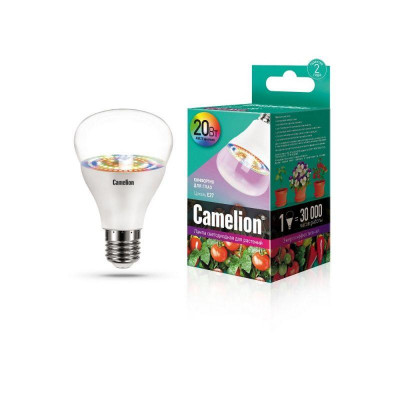 Лампа светодиодная LED20-PL/BIO/E27 20Вт 220В для растений Camelion 14310