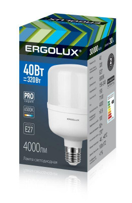 Лампа светодиодная LED-HW-40W-E27-6K PRO 40Вт 6500К холод. бел. E27 4000лм 150-270В Ergolux 14328