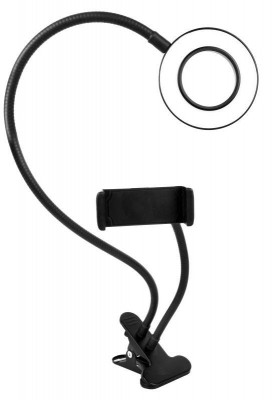 Светильник светодиодный KD-848 C02 7Вт кольцевой подставка для смартфона на клипсе черн. Camelion 13011