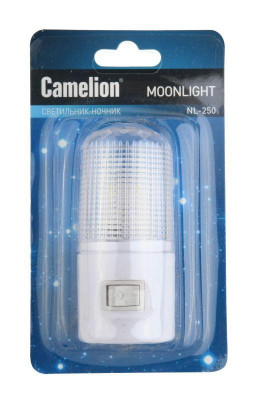 Светильник светодиодный NL-250 220В ночник с выкл. бел. Camelion 14357