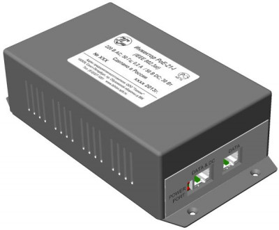 Инжектор для питания по сети Ethernet IР-камер или другого оборудования поддерживающего стандарты технологии PoE IEEE 802.3af IEEE 802.3at PoE-21-I Тахион 40021
