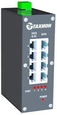 Инжектор 4-х канальный для питания по сети Ethernet IР-камер или другого оборудования поддерживающего стандарты технологии PoE IEEE 802.3af IEEE 802.3at PoE-34-I Тахион 40026