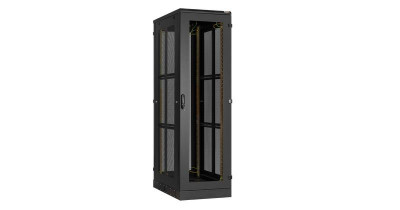 Шкаф напольный 19дюйм 24U стекл. передняя дверь боковые перф. стенки и задняя дверь Ш600хВ1280хГ1000мм в разобран. виде черн. TLK TFA-246010-GPPP-BK