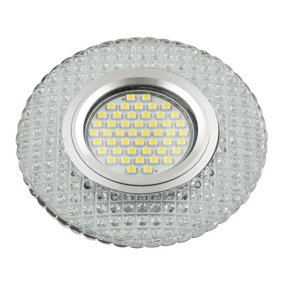 Светильник DLS-L135 GU5.3 GLASSY/CLEAR GU5.3 встраив. доп. светодиод. подсветка 3Вт без лампы стекло Fametto UL-00003859