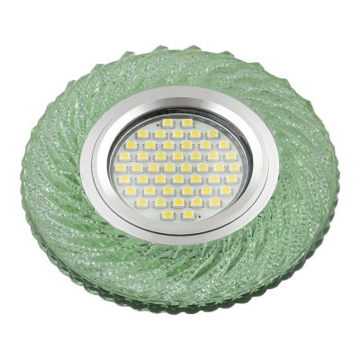Светильник DLS-L137 GU5.3 GLASSY/GREEN GU5.3 встраив. доп. светодиод. подсветка 3Вт без лампы стекло Fametto UL-00003867