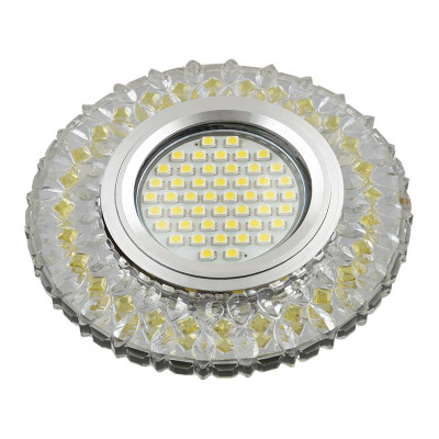 Светильник DLS-L138 GU5.3 GLASSY/GOLD GU5.3 встраив. доп. светодиод. подсветка 3Вт без лампы стекло Fametto UL-00003869