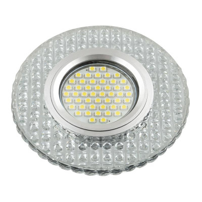 Светильник DLS-L143 GU5.3 GLASSY/CLEAR GU5.3 встраив. доп. светодиод. подсветка 3Вт без лампы стекло Fametto UL-00003883