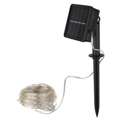 Светильник светодиодный садовый SLR-G03-100W нить 100LED холод. бел. на солнечн. батарее ФАZА 5033313