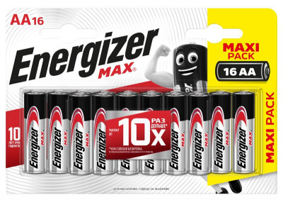 Элемент питания алкалиновый ENR MAX AA FSB16 RU (блист.16шт) Energizer E301533101