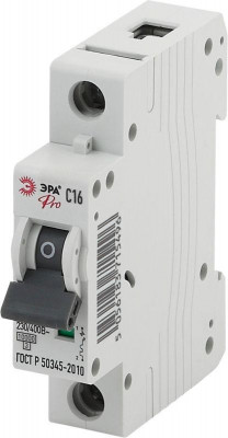 Выключатель автоматический модульный 1п C 16А ВА47-100 Pro NO-901-43 ЭРА Б0031813