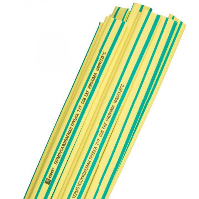 Трубка термоусадочная ТУТ нг 16/8 желт./зел. 1м (уп.50м) PROxima EKF tut-16-yg-1m