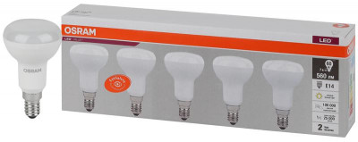Лампа светодиодная LED Value LV R50 60 7SW/830 7Вт рефлектор матовая E14 230В 2х5 (уп.5шт) OSRAM 4058075583931