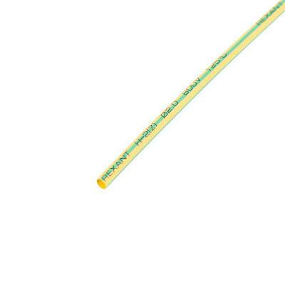 Трубка термоусадочная 2.0/1.0мм желт./зел. 1м (уп.50шт) Rexant 20-2007