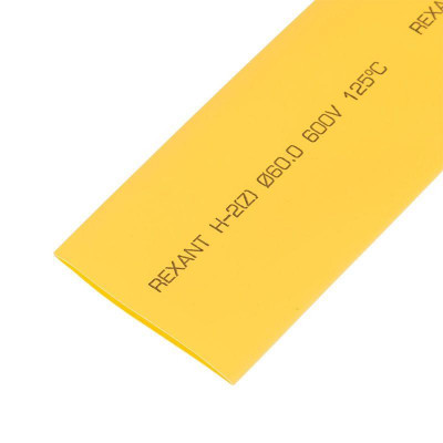 Трубка термоусадочная 60.0/30.0мм желт. 1м (уп.10шт) Rexant 25-0062
