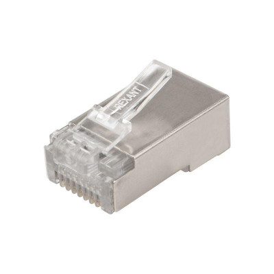 Разъем сетевой LAN на кабель штекер 8Р8С (Rj-45) под обжим в экране (уп.10шт) Rexant 06-0082-A10