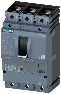 Выключатель автоматический 3п 160А 55кА 415В AC ETU320 IEC LI типоразмер 160 откл. способность M литой корпус Siemens 3VA21165HL320AA0