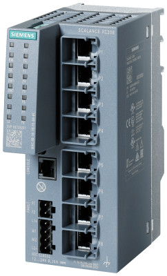 Коммутатор управления SCALANCE XC208 слой 2 IE Switch; 8х10/100Мбит/с RJ45 портов; диап. температур от -40град.C до +70град.C монтаж на станд. рейку /S7 Profile Rail/Wall Office Siemens 6GK52080BA002AC2