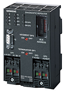 Повторитель диагностирующий SIMATIC S7 для PROFIBUS-DP: для интерактив. диагностики электр. каналов связи PROFIBUS-DP с подкл. станд. ведомыми DP-устройствми до 12Мбит/с IP20 Siemens 6ES79720AB010XA0
