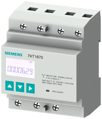 Инструмент измерительный 3ф ENTRON 7KT PAC1600 LCD L-L: 400В L-N: 230В 80А DIN-рейка Modbus RTU/ASCII Siemens 7KT1665