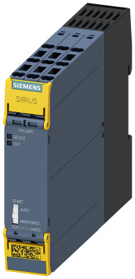 Модуль базовый реле безопасности SIRIUS STANDARD релейные разрешающие цепи: 3 НО контакта+релейная сигнальная цепь: 1 НЗ контакт Siemens 3SK11112AB30