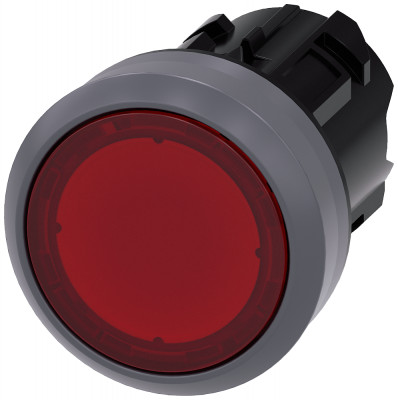 Актуатор кнопки с возможностью подсветки 22мм круглый пластик с метал. фронтальным кольцом Siemens 3SU10310AB200AA0