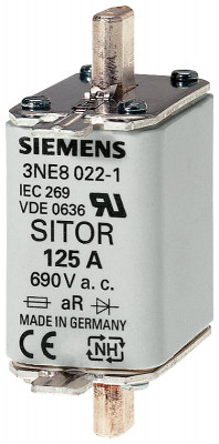 Вставка плавкая SITOR GR DIN 43620 80А AC 690В 00 Siemens 3NE10202
