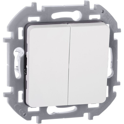 Выключатель 2-кл. Inspiria 10А IP20 250В 10AX механизм бел. IEK 673620