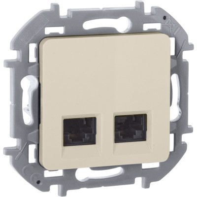 Розетка компьютерная 2-м Inspiria RJ45 кат.6 UTP механизм сл. кость IEK 673841