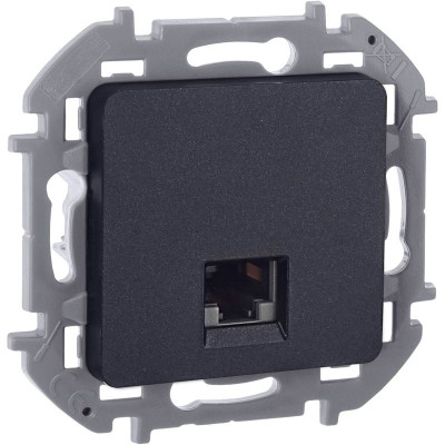 Розетка компьютерная Inspiria RJ45 кат.6 UTP механизм антрацит IEK 673833