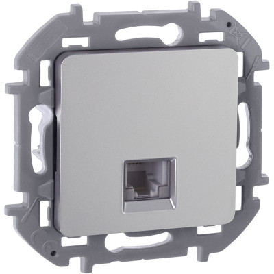 Розетка телефонная Inspiria RJ11 механизм алюм. IEK 673822
