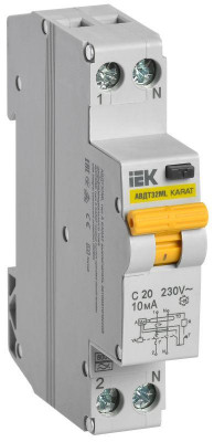 Выключатель автоматический дифференциального тока C 20А 10мА тип A АВДТ32ML KARAT IEK MVD12-1-020-C-010-A