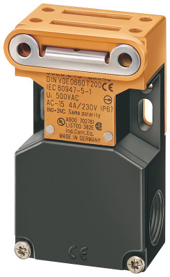 Выключатель безопасности позиционный с отдельным исполнительным механизмом корпус пласт. боковая и передняя активация контакты зависимого действия Siemens 3SE22430XX18
