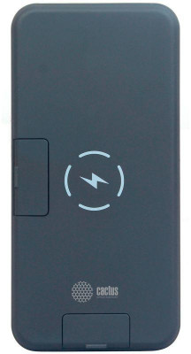 Аккумулятор мобильный CS-PBFSQT-10000 Li-Pol 10000мА.ч 3А 1А беспроводн. зарядка; черн. CACTUS 1205751