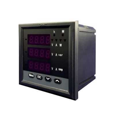 Прибор измерительный многофункциональный PD666-8S4 3ф 5А RS-485 120х120 LED дисплей 380В CHINT 765095