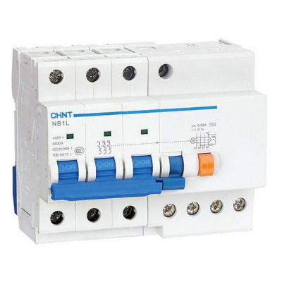 Выключатель автоматический дифференциального тока 3п C 40А 30мА тип A 6кА NB1L-40 (R) CHINT 198050