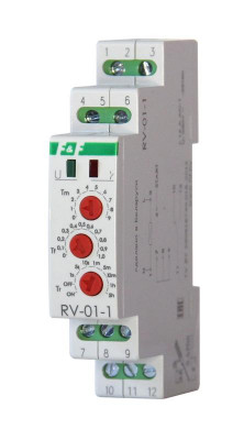 Реле времени RV-01-1 с задержкой вкл. 4 режима работы 1 модуль монтаж на DIN-рейке F&F EA02.001.037