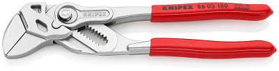 Клещи переставные-гаечный ключ 40мм (1 1/2дюйм) L-180мм Cr-V хром. обливные рукоятки Knipex KN-8603180
